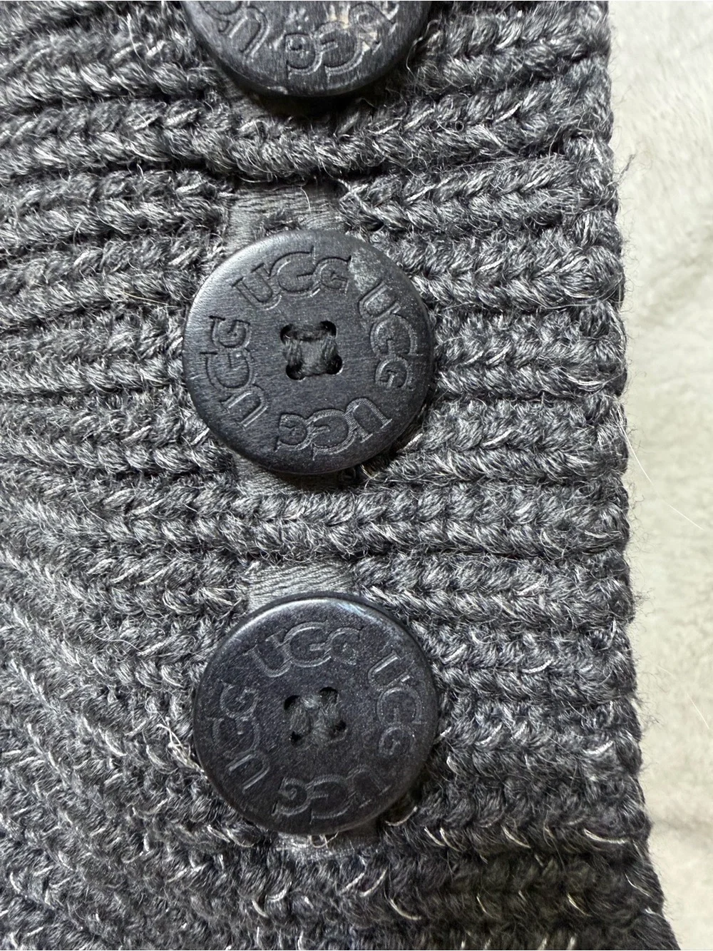 Ugg Australia Cardy Boot Sweater Boots Button Detail 1876 Gray Size 8